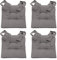 MAGMA Fino Stuhlkissen Sitzkissen Schleifenband Auflage Polster Stuhl Stuhlauflage Rattanstühle extra dick Esszimmerstühle 4er Set Indoor Outdoor (Grau)