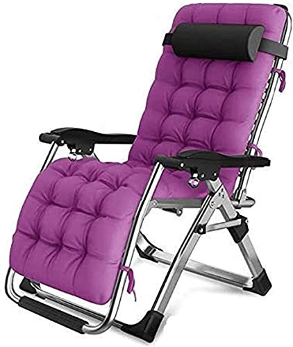 HGKMQ Liegestuhl, strapazierfähig, klappbar, Zero-Stühle, Strand-Liegestühle, Sonnenliege, Liegestuhl für Strand, Terrasse, Garten, Camping, Outdoor, quadratische Stahlbeine, Lila charitable