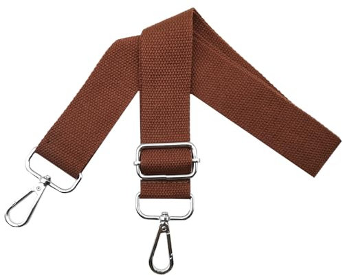 Taschengurte zum Wechseln Schultergurt Tasche - Taschengurt Verstellbar Breit 3.8cm mit Silber Karabiner, Tragegurt für Handtaschen Damen Taschenband, Umhängegurt Taschen, Braun, Q8