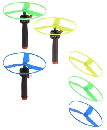 JEXOWIQ 3pcs air der große wurf,Drachen & flugspielzeug,Propeller Spielzeug Kinder,3-teiliges ergonomisches Spielzeug mit 3 Griffen und 6 Propellern für Kinder ab 5 Jahren, Erwachsene