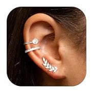 ORAZIO 3 Stücke Ear Cuff Silber Damen Ohrklemme Fake Helix Ohrringe Ohrmanschette Earcuff Silber Fake Piercing Ohrringe Ohrclips Damen Ohne Ohrlöcher Ohrschmuck
