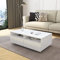 Komtopod Modern Coffee Table with 4 Drawers, Wooden Centre Living Room Table, Rectangular Coffee Table with Storage, High Gloss Finish, 85 x 55 x 35 cm, White