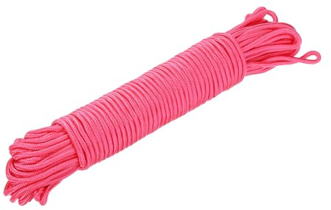 sourcing map Polypropylen-Seil, geflochten, 30 m, 8 mm Durchmesser, Rosa, für Innen- und Außenbereich, Camping, Wäscheleine