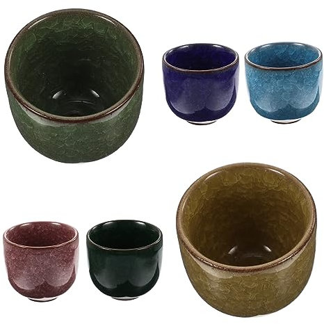 Happyyami Lot De 6 Pots De Fleurs en Céramique pour Plantes Et Cactus Décoratifs pour Intérieur Et Extérieur