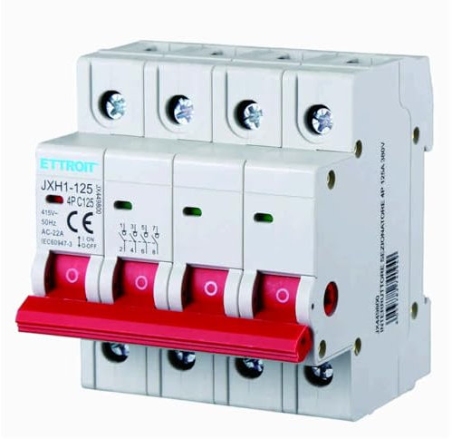 Interrupteur de sectionneur modulaire 125A, 4P 4 pôles, occupe 4 modules DIN, 380 V 415 V AC, interrupteur d'isolation