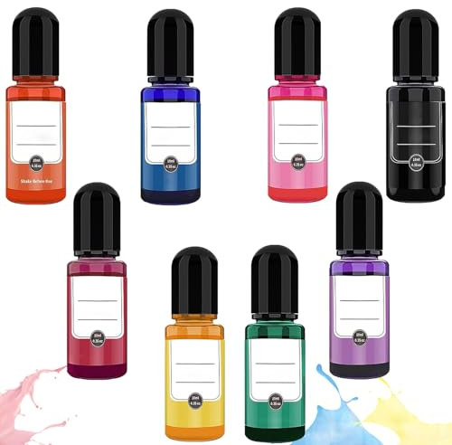 8 Pigmenti Colorati per Colata in Polvere, Pigmenti per Re-sina Epossidica, Colori Pigmento Resina Epossi-dica Liquido, Colorante Resina Epossidica Concentrato, per rivestimento in gesso, fai da te