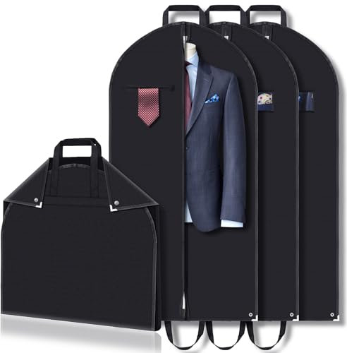 118 CM Hochwertige Kleidersack, 3 Stück Atmungsaktive Kleidersack Anzug, Ataubdicht & Mottenschutz Kleidersäcke mit Griffen - Ideal Für Reisen