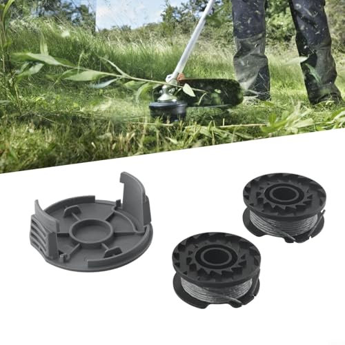 Entgoinggo Bobina per decespugliatore Bosch con copertura per bobina, accessorio per attrezzi da giardino per modelli facili da tagliare, 4 m, 0,6 mm