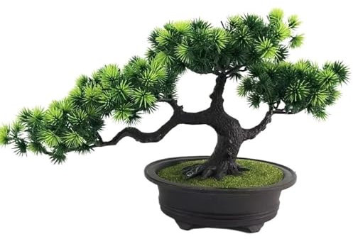 Planta Artificial Bonsái Artificial en Maceta, Pino Artificial de imitación for decoración del hogar, Sala de Estar, jardín y Fiestas. Planta en Maceta