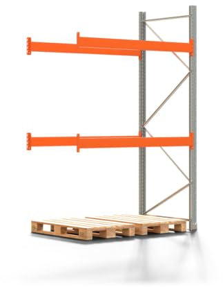 REGALWERK Palettenregal Artus - Anbauregal mit 3 Ebenen - Fachlast 3.000 kg - 3.000 x 1.900 x 1.100 mm (HxBxT) - Schwerlastregal