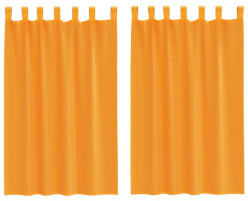 vidaXL Voile Vorhänge mit Schlaufen 2 STK. Orange 140x175 cm