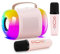 Fuhjythy Mini Karaoke Machine for Kids and Adults, Portable Bluetooth Speaker with 2 Wireless Microphones and LED Colorful Lights