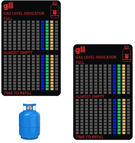 2 Stück Magnetische FüLlstandsanzeige, Gasflaschen FüLlstandsanzeige Für Propan-Gas, Gas Grill Flasche Gasanzeiger, für Propan-Gas, Haus Wohnmobil, Butan Gasflaschen Gaskocher