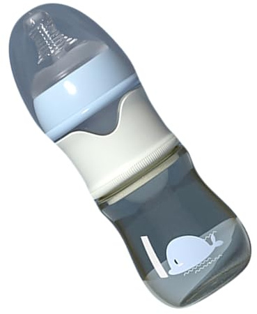 Weithals Babymilchflasche aus Glas für Babys, Blau | Pp Details, Tragbar und Leicht zu Reinigen, für Reisen und Einsatz Draußen