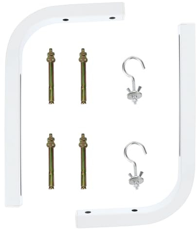 GALPADA 2pcs Iron Projector Screen Wall Mount Hooks Support for Manual and Pull-Down Screens Easy Installation Wood Drywall Brick Concrete Walls