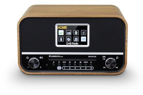 [HiFi Test SEHR GUT, Spitzenklasse 1,2*] Albrecht DR 870 CD Seniorenradio, DAB+/ UKW/CD/USB Radio, Tischradio, Bluetooth®, Weckfunktion, inkl. Fernbedienung, Walnuss, Schwarz