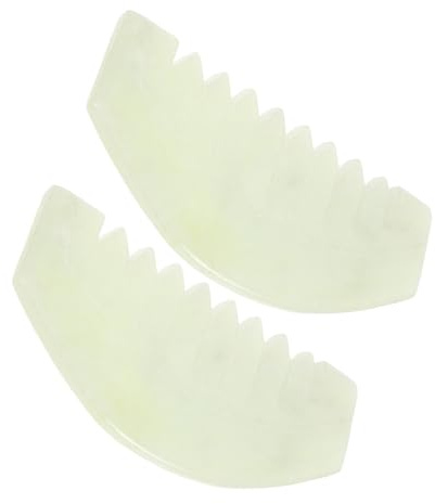 2 Stück Jade Haarbürste als Gua Sha Kopfhautkamm für Haare | Hellgrün, Handliches Pflegezubehör, Leicht zu Reinigen, für Damen und Herren