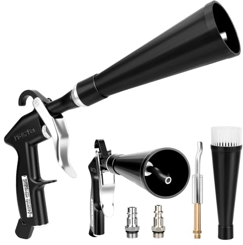 Pistola de limpieza de aire comprimido, pistola de aire comprimido turbo para coche, pistola de soplado seco, pistola de limpieza con mango ergonómico, pistola de aire de compresor de precisión para
