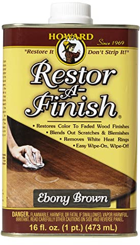 Howard Restor-A-Finish Ebony Brown RF8016 Restore The Original Finish Remove Heat and Stain Marks on Wooden Furniture 473ml
