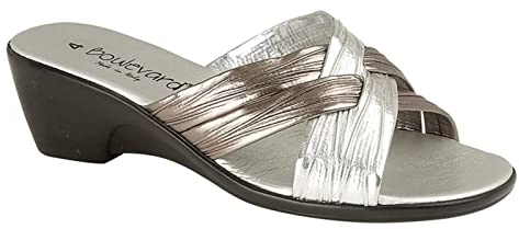 Boulevard Womens/Ladies X Over Mule Sandals