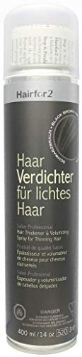 Hairfor2 Haarverdichtungsspray gegen lichtes Haar | Haarpuder | Streuhaar | Haarauffüller | Haarausfall | Haarverdichter (400ml, Schwarzbraun)