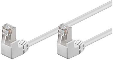 Goobay 96062 CAT 5e Patchkabel 2x 90° gewinkelt, F/UTP, Weiß