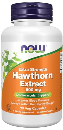 NOW Foods Supplements, Hawthorn Extract 600 mg, Extra Strength, Cardiovascular Support*, 90 Veg Capsules