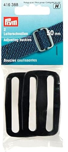 Prym 416388-1 Adjusting Buckles, Kunststoff, Black, 50 mm, schwarz, 2 Stück