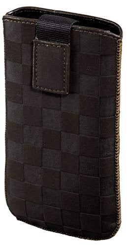 Hama Handy-Sleeve Velvet Pouch Karo Groesse L braun