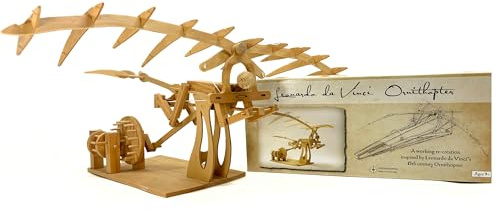 Pathfinders PFD-18 Leonardo Davinci flying inventions Wood Model kit Arts and Craft Projects, Brown, L