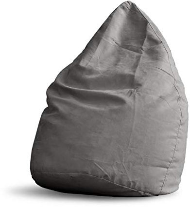 Lumaland Sitzsack Luxury XL Plus 85x65cm | Microvelours Beanbag mit extra weichem & robustem Stoff | Für Erwachsene & Kinder| Ideal geeignet für Kinderzimmer | Sessel & Stuhl Bean Bag [Grau]