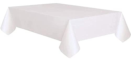 Tischdecke aus kunststoffbeschichtetem Papier - 2,74 m x 1,37 m - Weiß