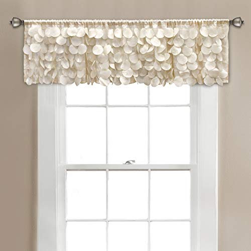 Lush Decor, Blush Gigi - Tenda da cucina con mantovana testurizzata, 35,6 x 177,8 cm, colore: Avorio