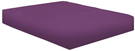 NIYS Luxury Bedding 100% Egyptian Cotton 40CM/16 Extra Deep Fitted Sheets (Purple, Double)