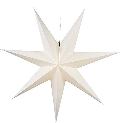 Star Weihnachtsstern Frozen Trading, 3D Papierstern Weihnachten in Weiß, Dekostern zum Aufhängen mit Kabel, E14 Fassung, Ø: 100 cm