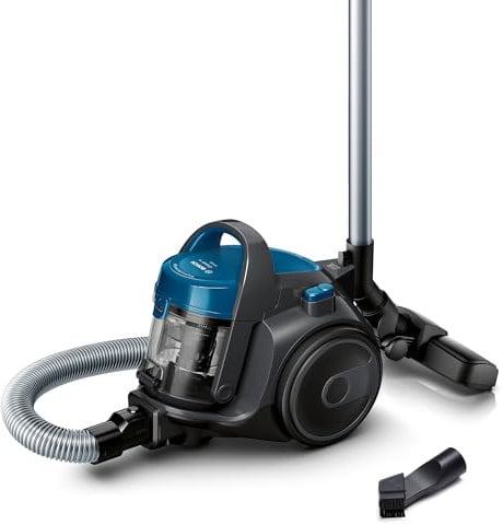 Bosch Staubsauger beutellos Clean´n Serie 2 BGC05A220A, Bodenstaubsauger, Bodendüse für Parkett, Teppich, Fliesen, Hygiene-Filter, langes Kabel, leise, leicht, 700 W, blau