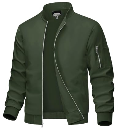 MAGCOMSEN Blouson Herren Jacke Leichte Bomberjacke Winddichte Übergangsjacke Freizeit Fliegerjacke mit Taschen