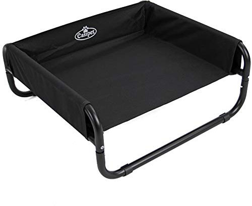Easipet Elevated Dog Bed Black, Small 56x56x24cm, Steel Frame for Small Breeds