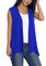 Veste sans Manches à Manches Longues pour Femmes, Gilet Léger et Léger (S, Bleu Royal)