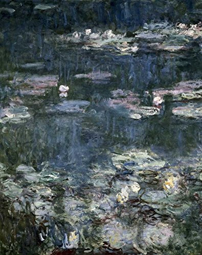 Kunstdruck, auf mattem Papier, 220 g, Nymphheen, Seerosen, Detail Monet Claude, abstraktes vertikales Bild, abstrakte Wasserlandschaften, Seen und Teiche, abstraktes Land, fein, 66 x 50 cm