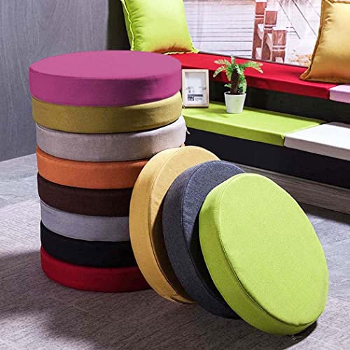 SWD TWTH Stuhlkissen, rund, 5/8 cm dick, 40/45/50 cm, Stuhl-Sitzkissen, für Zuhause, Esszimmer, Küche, Boden, Büro, Garten, rutschfest, waschbar (45 x 45 x 8 cm, Orange)