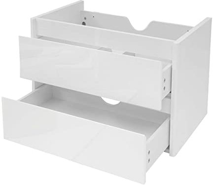 Mendler Waschbeckenunterschrank HWC-B19, Waschtischunterschrank Waschtisch Badezimmer, Hochglanz Soft-Close 50x60cm - weiß