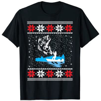 Weihnachtspullover zum Angeln, hässlicher Weihnachtspullover T-Shirt