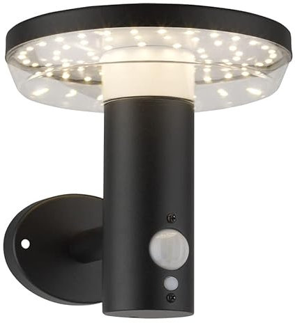 Arum Applique Solaire MIRAMAR Réel Eclairage de 600 Lumens pour Extérieur avec Détecteur de Présence 3 Modes IP44