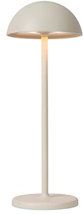 LUCIDE JOY - wiederaufladbare Tischlampe Innen/Außen - Akku/Batterie - Ø 12 cm - LED Dim. - 1x1,5W 3000K - IP54 - Weiß