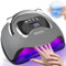 MULEVIP Lampada UV Led Unghie 180W Lampada LED Unghie Lampada Unghie,Lampada UV led Unghie Professionale con Sensore Automatico,Timers da 10s/30s/60s/90s, LCD Display, per Gel Nail Polish