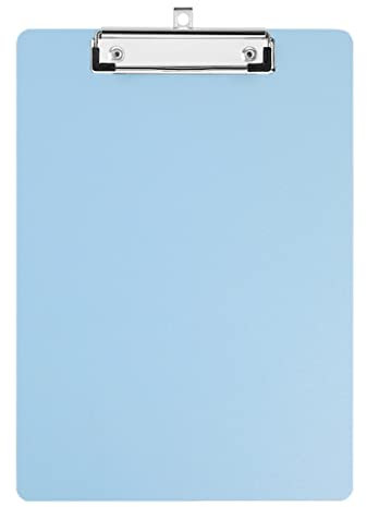 Klemmbrett, A4 Kunststoff Klemmbretter mit einziehbaren Haken, Standard A4 Letter Size Klemmbretter, Geeignet für Büroangestellte, Studenten, Lehrer (31,5 cm x 22,5 cm) - Hellblau