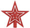 SULOLI Glitter Star Christmas Tree Topper Decoration Shatterproof Star Treetop for Christmas Tree Ornament(RED)