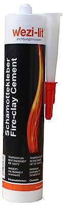 wezi-lit 12 x 310 ml de colle réfractaire à base de verre à eau résistante à la chaleur jusqu'à 1000 °C, chamotte