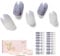 NAILOG Semi Cured Gel Nail Strips, 34 salon-quality gel nail stickers with soft gel finish, vintage print & silver glitter (Snow Rain)
